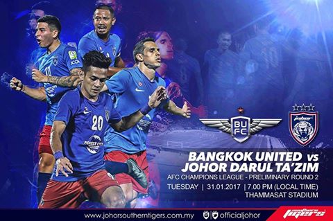 Piala ACL 2017 Bangkok united vs JDT