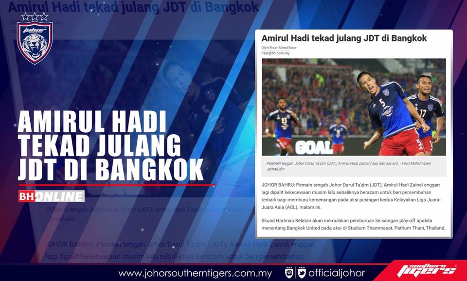 bangkok united vs JDT live streaming Amirul Hadi