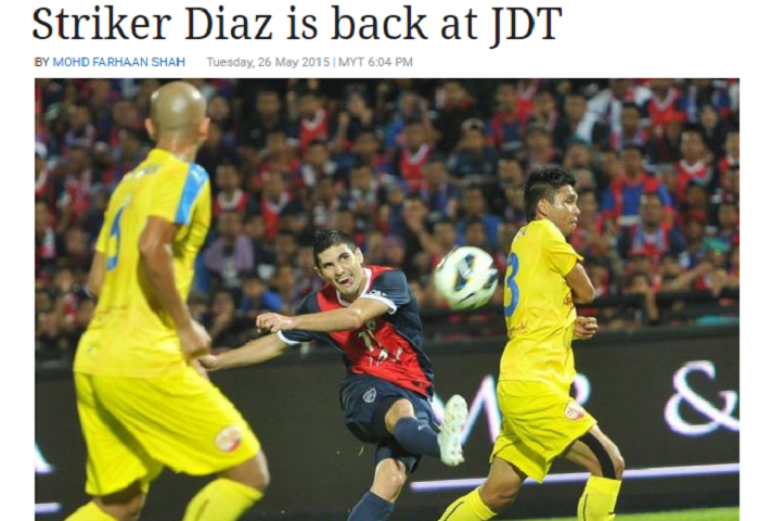 Diaz Kembali Ke JDT