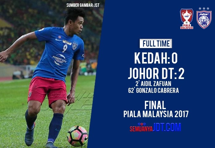 Piala Malaysia, JDT 2 Kedah 0, Piala Malaysia Melengkapkan Trofi Domestik JDT