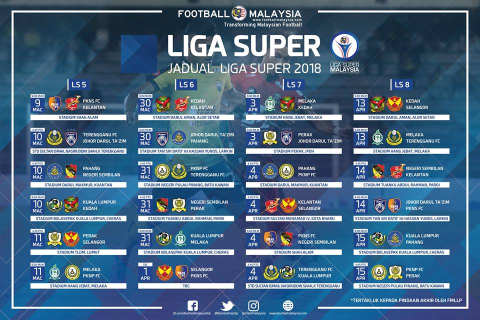 jadual liga super 2018 ls8