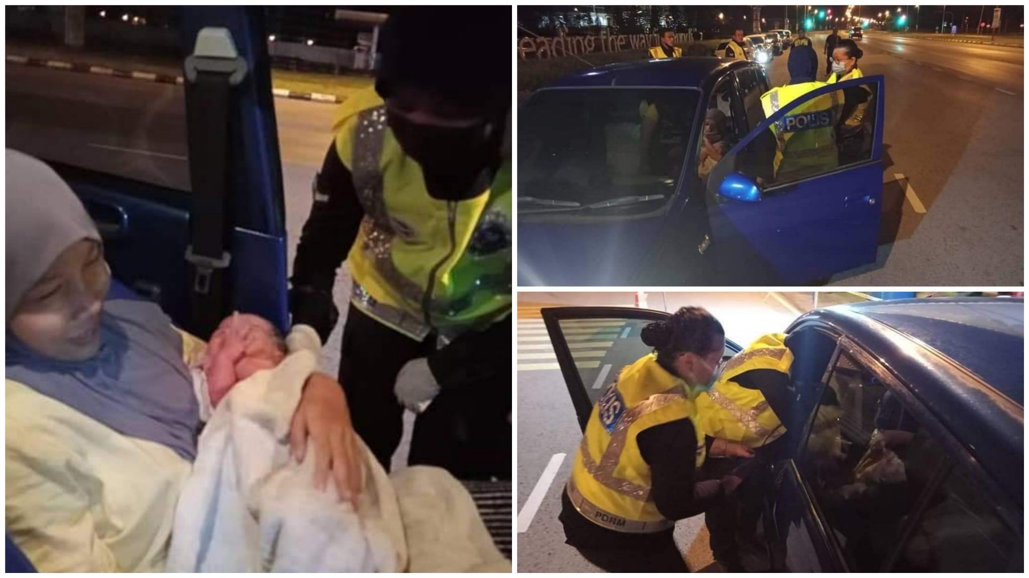 2 Anggota Polis Sambut Bayi Lahir Dalam Kereta