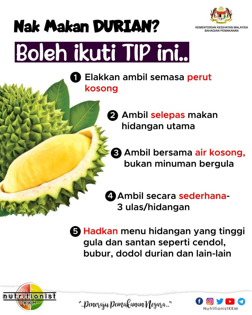 Seulas kalori durian mama Batrisyia: