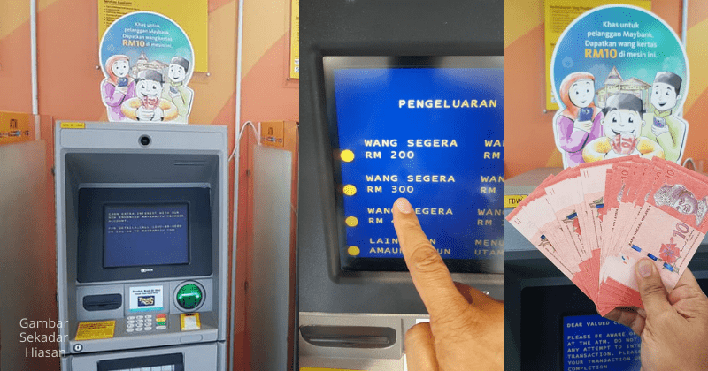Cara Tukar Duit Raya ATM