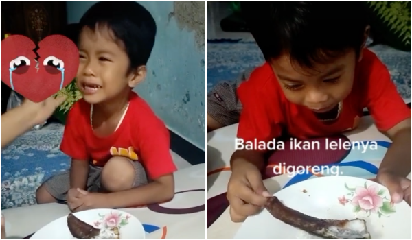 [VIDEO] Ibu Goreng Ikan Keli Kesayangan, Budak Lelaki Menangis Tak Nak Makan